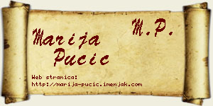 Marija Pučić vizit kartica